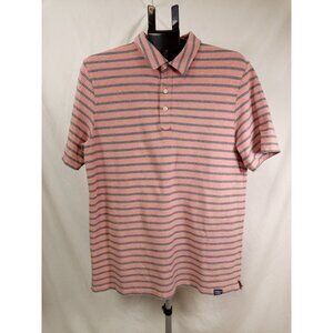 L.L. Bean Men's Pink/Gray Striped Polo Shirt Size Medium Regular